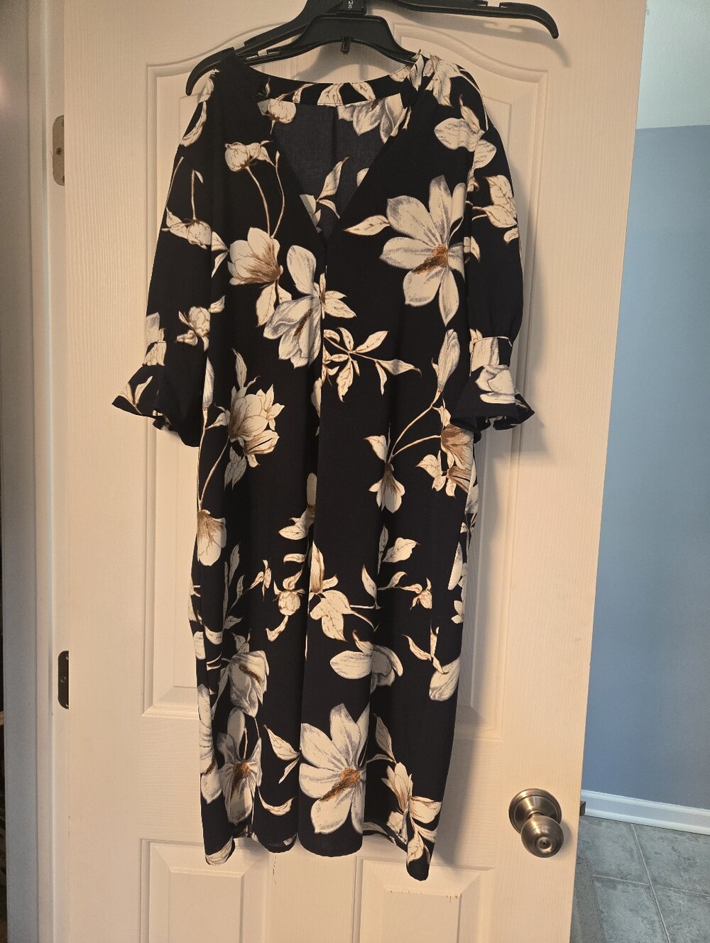 Navy Floral Shirt Dress